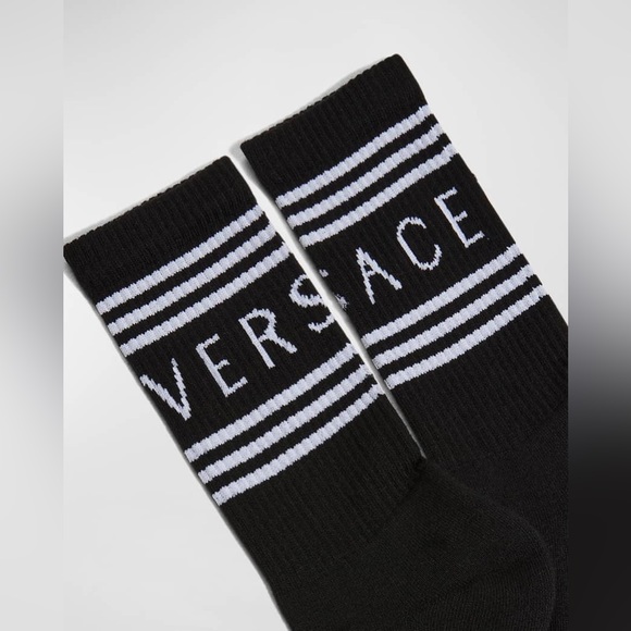 VERSACE Men’s 90’s Vintage Logo Crew Socks NWT - Picture 3 of 3